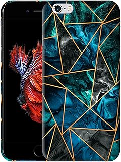 GlamCase iPhone 6 / 6S Case - Blue Marble Geometric Pattern Design Printed Slim & Sleek Cute Plastic Hard Snap on Protective Designer Back Phone Case/Cover for iPhone 6 / 6S